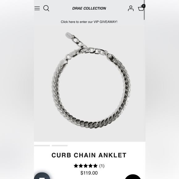 DRAE Silver Anklet - Picture 3 of 5